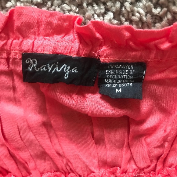 Coral & white summer dress - Picture 3 of 4